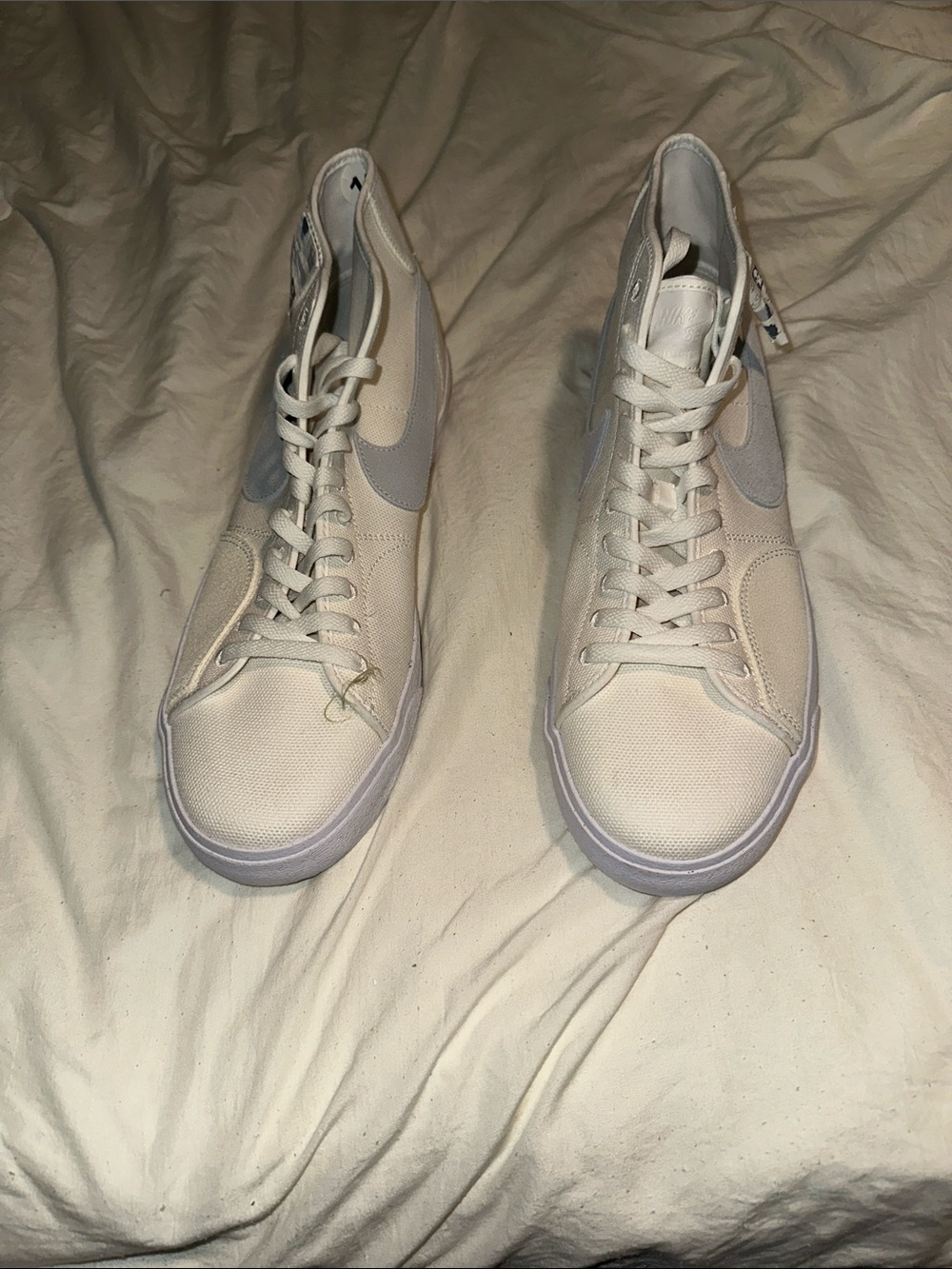 Nike Men's High-Top Sneakers in Off-White and Light Gray